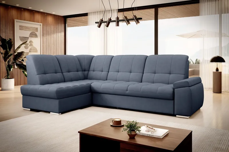 Sajana Bäddsoffa m. Schäslong 3-sits - Mörkblå (Art.nr 1722526) — Mörkblå