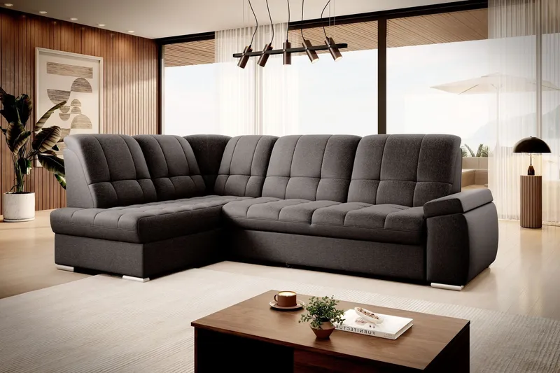 Sajana Bäddsoffa m. Schäslong 3-sits - Mörkbrun (Art.nr 1722525) — Mörkbrun