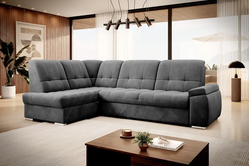 Sajana Bäddsoffa m. Schäslong 3-sits - Mörkgrå (Art.nr 1722519) — Mörkgrå