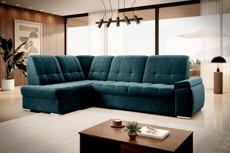 Sajana Bäddsoffa m. Schäslong 3-sits - Mörkgrön (Art.nr 1722496) — Mörkgrön