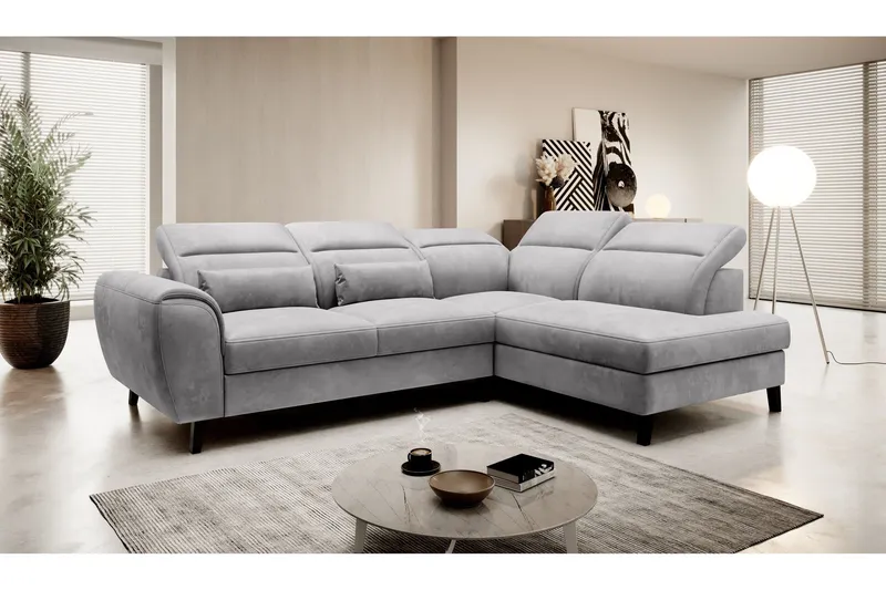 Sajda Bäddsoffa m. Schäslong 3-sits - Grå (Art.nr 1722248) — Grå