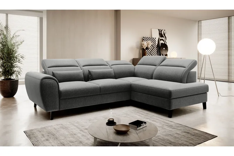 Sajda Bäddsoffa m. Schäslong 3-sits - Grå (Art.nr 1722252) — Grå