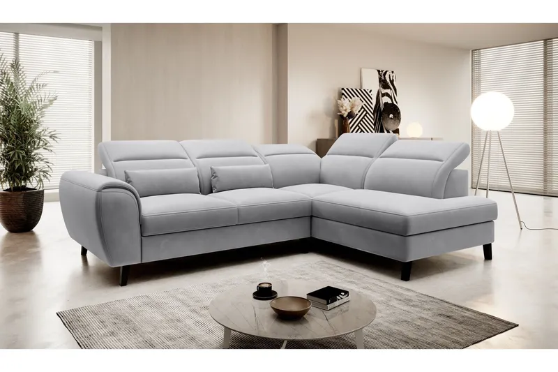 Sajda Bäddsoffa m. Schäslong 3-sits - Grå (Art.nr 1722273) — Grå