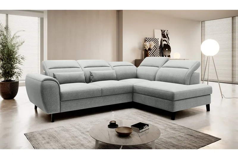 Sajda Bäddsoffa m. Schäslong 3-sits - Grå (Art.nr 1722278) — Grå