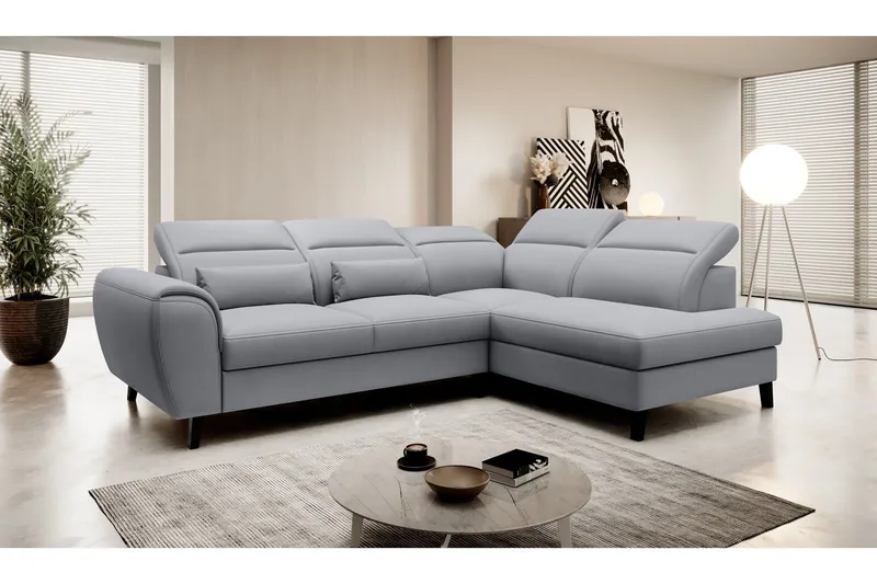 Sajda Bäddsoffa m. Schäslong 3-sits - Grå (Art.nr 1722284) — Grå