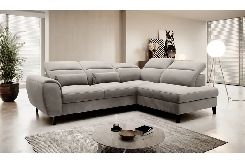 Sajda Bäddsoffa m. Schäslong 3-sits - Grå (Art.nr 1722303) — Grå
