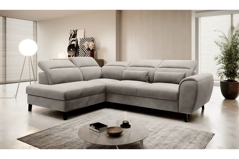 Sajda Bäddsoffa m. Schäslong 3-sits - Grå (Art.nr 1722393) — Grå