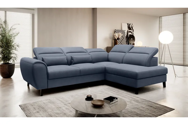 Sajda Bäddsoffa m. Schäslong 3-sits - Mörkblå (Art.nr 1722372) — Mörkblå