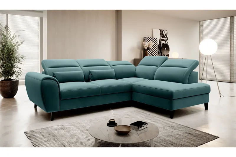 Sajda Bäddsoffa m. Schäslong 3-sits - Mörkgrön (Art.nr 1722425) — Mörkgrön