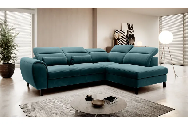 Sajda Bäddsoffa m. Schäslong 3-sits - Mörkgrön (Art.nr 1722431) — Mörkgrön