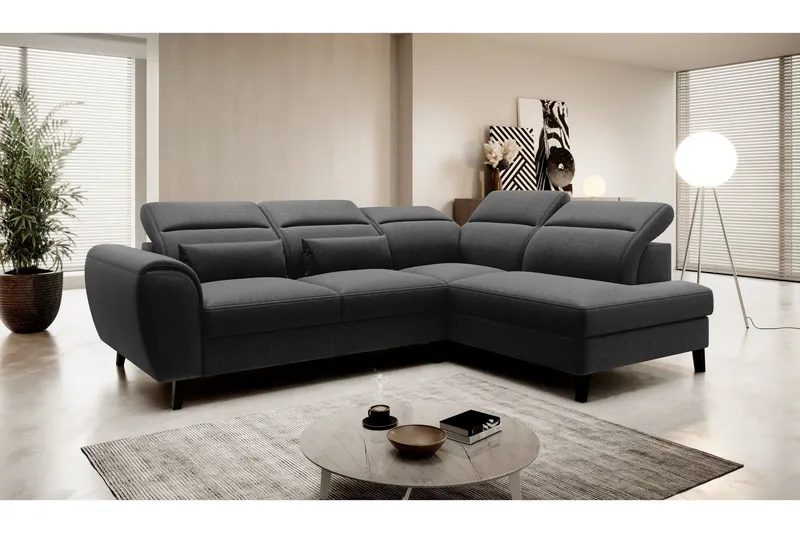 Sajda Bäddsoffa m. Schäslong 3-sits - Svart (Art.nr 1722315) — Svart
