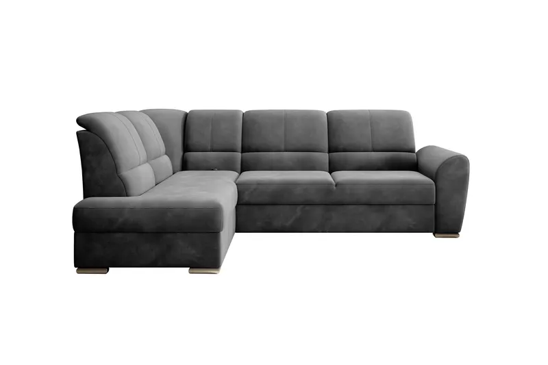 Sajmon Bäddsoffa m. Schäslong 3-sits - Mörkgrå (Art.nr 1722375) — Mörkgrå