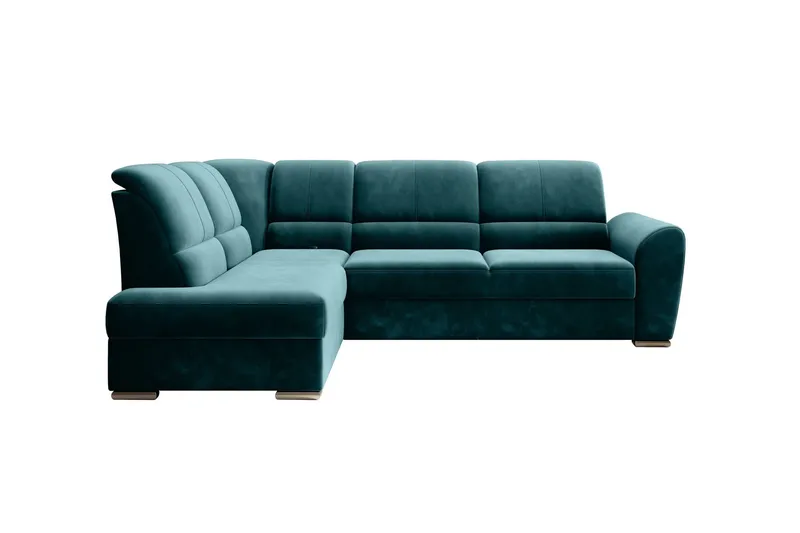 Sajmon Bäddsoffa m. Schäslong 3-sits - Mörkgrön (Art.nr 1722330) — Mörkgrön