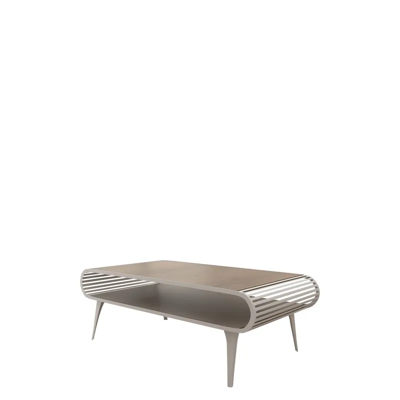 Salvaris Soffbord 120 cm - Beige med ljusbrun bordsskiva — Beige med ljusbrun bordsskiva