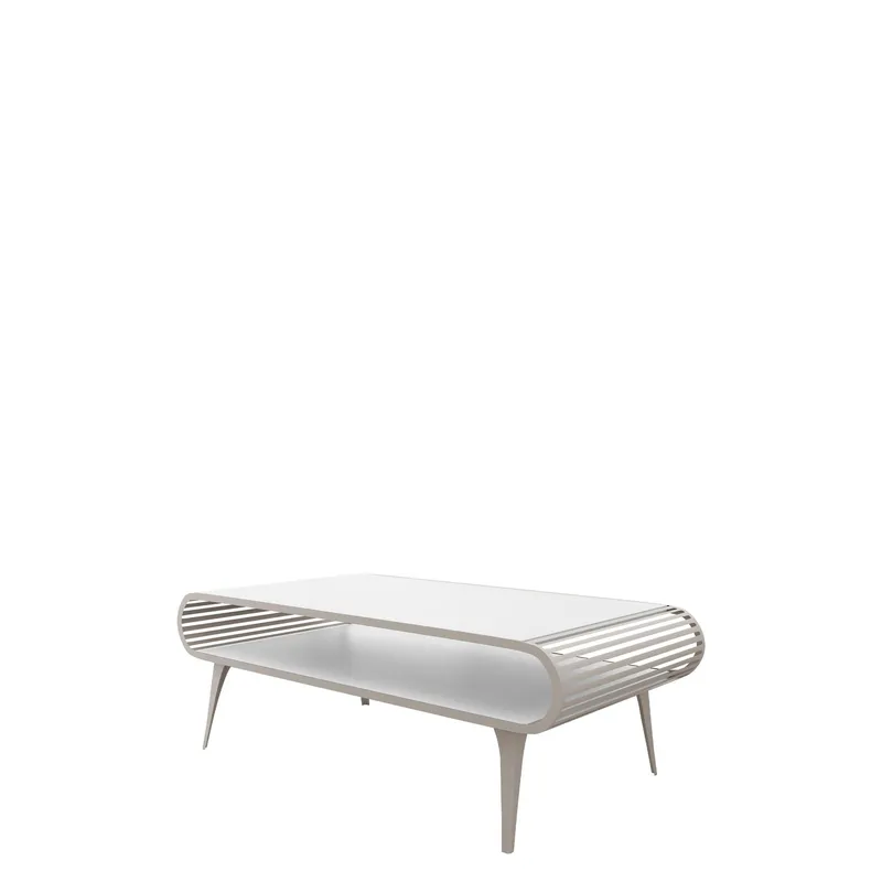 Salvaris Soffbord 120 cm - Beige med vit bordsskiva — Beige med vit bordsskiva