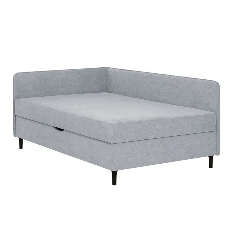 Säng Henriette 120x200 cm, med förvaring 120x40x75 cm, Melamin med ekbark - Grå — Grå