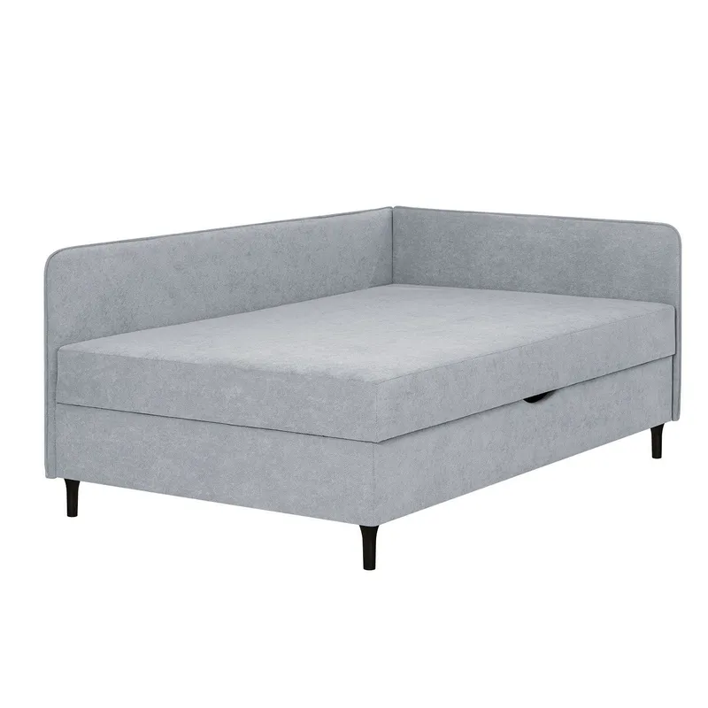 Säng Henriette 120x200 cm, med förvaring 150x40x74 cm, Melamin med ekbark - Grå — Grå
