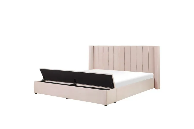 Säng med förvaringsbänk Noyers Rosa, 180x200 cm - Rosa, 180x200 cm — Rosa, 180x200 cm