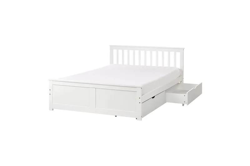 Säng med förvaringslådor Olendon Vit, 140x200 cm, 2 - Vit, 140x200 cm, 2 — Vit, 140x200 cm, 2