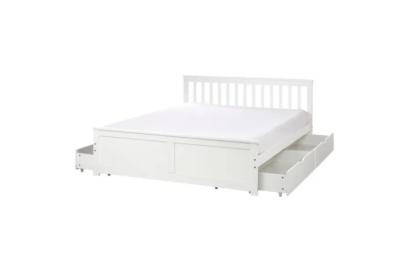 Säng med förvaringslådor Olendon Vit, 160x200 cm, 4 - Vit, 160x200 cm, 4 — Vit, 160x200 cm, 4