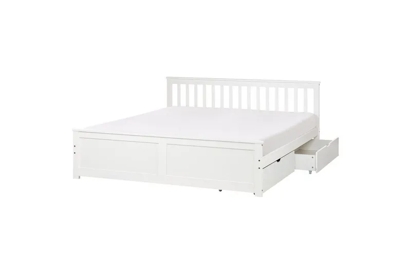 Säng med förvaringslådor Olendon Vit, 180x200 cm, 2 - Vit, 180x200 cm, 2 — Vit, 180x200 cm, 2