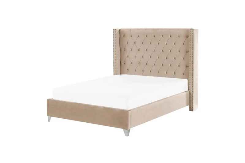 Säng med lamellram Lubbon - Beige, Silver, 140x200 cm — Beige, Silver, 140x200 cm
