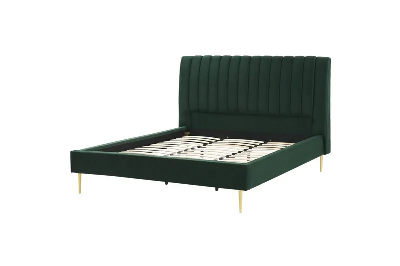 Säng med lamellram Marville - Grön, guld, 180x200 cm — Grön, guld, 180x200 cm