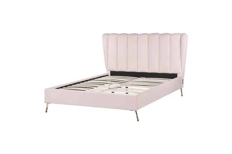 Säng med lamellram Miribel - Rosa, guld, 140x200 cm — Rosa, guld, 140x200 cm
