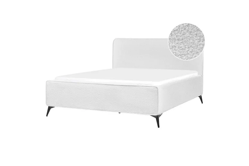 Säng med lamellram Valognes - Vit, Svart, 160x200 cm — Vit, Svart, 160x200 cm