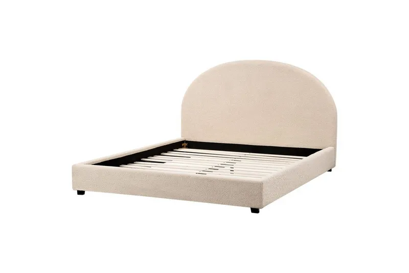 Säng med lamellram Vaucluse - Beige/Bouclé, 160x200 cm — Beige/Bouclé, 160x200 cm