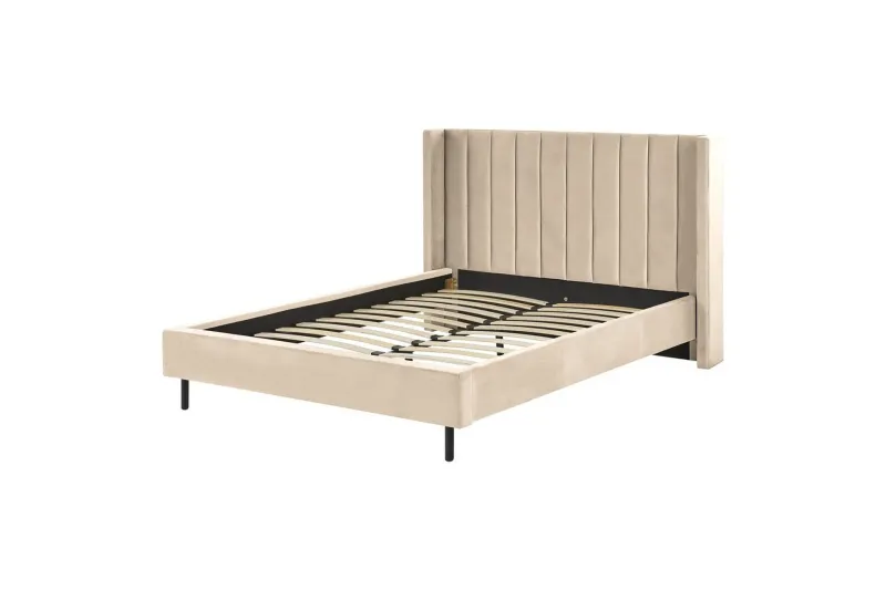 Säng med lamellram Villette - Beige, svart, 140x200 cm — Beige, svart, 140x200 cm