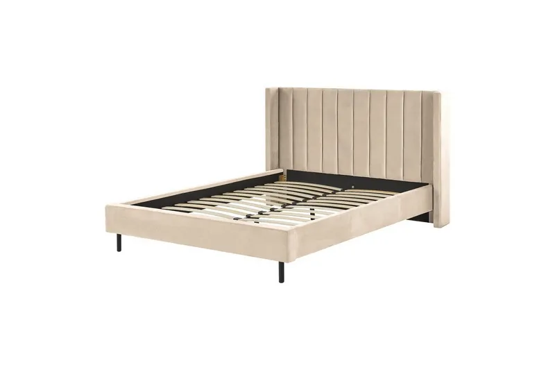 Säng med lamellram Villette - Beige, svart, 160x200 cm — Beige, svart, 160x200 cm