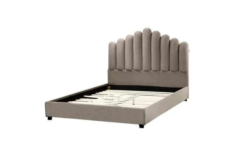 Säng med lamellram Vincennes - Taupe, svart, 140x200 cm — Taupe, svart, 140x200 cm