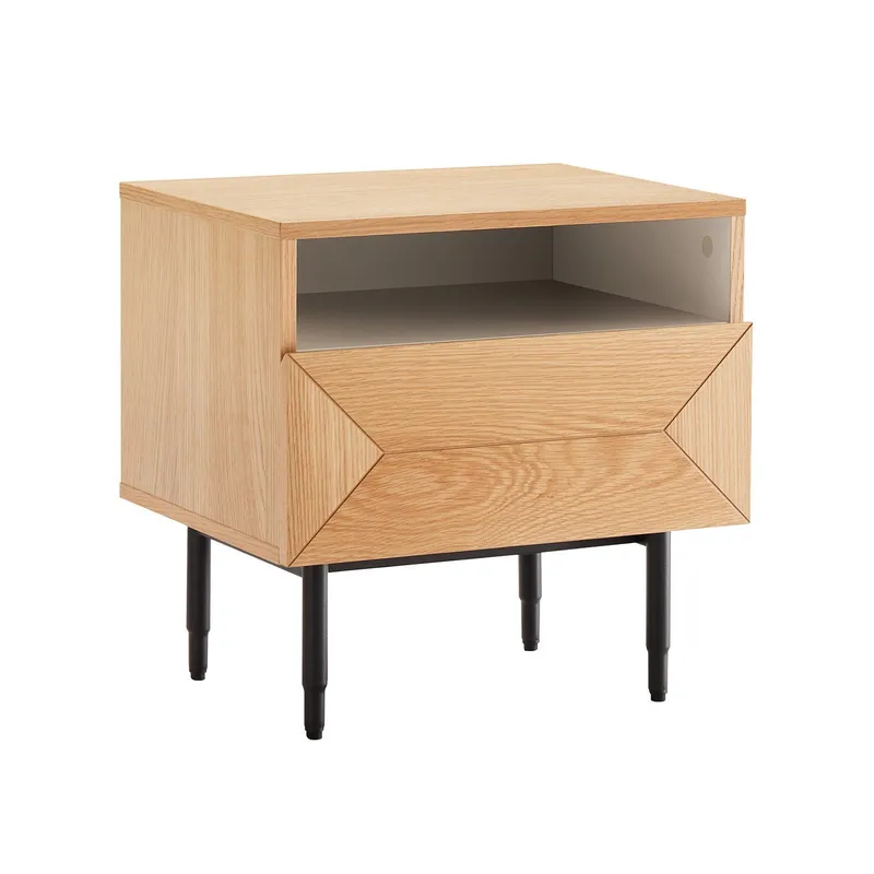 Sängbord Nate 50x40x50 cm ek - beige — beige