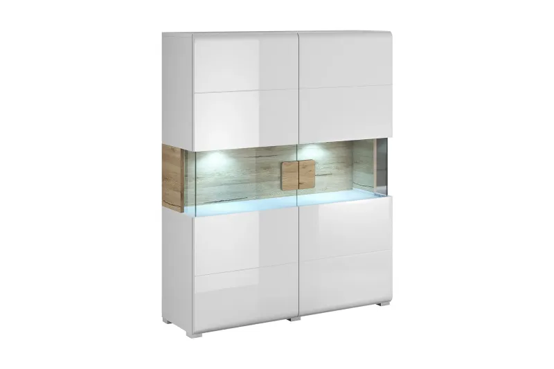 Saran Sideboard - Ek/Vit högglans (Art.nr 598111) — Ek/Vit högglans