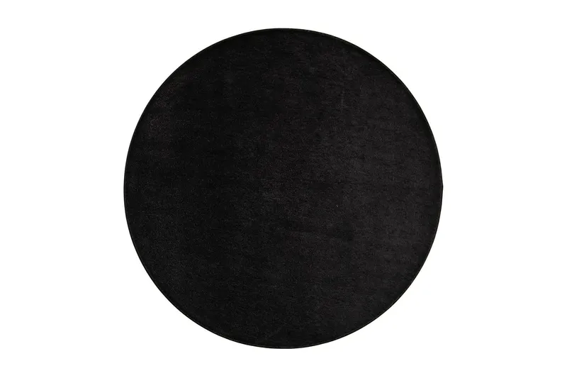 Satine Matta Rund 133 cm Svart - Vm Carpet — VM Carpet