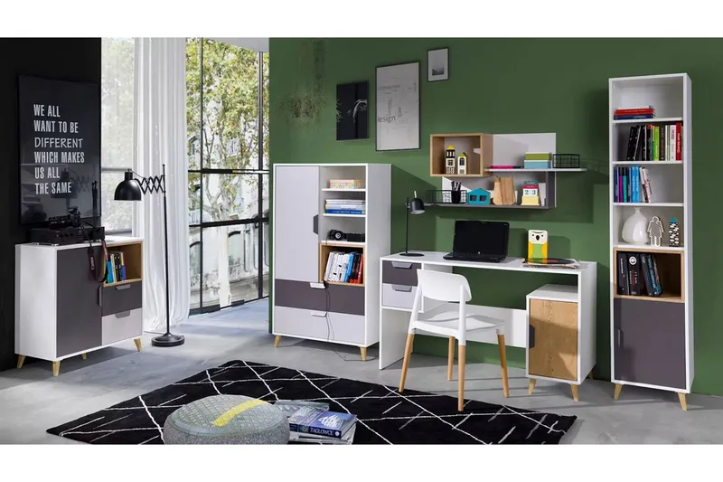 Sayuki Möbelset För Kontor - Vit/Grå (Art.nr 1592805) — Vit/Grå