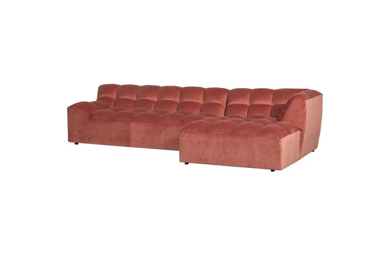 Schäslong Allure - Tvättad sammet rosa, Right — WOOOD