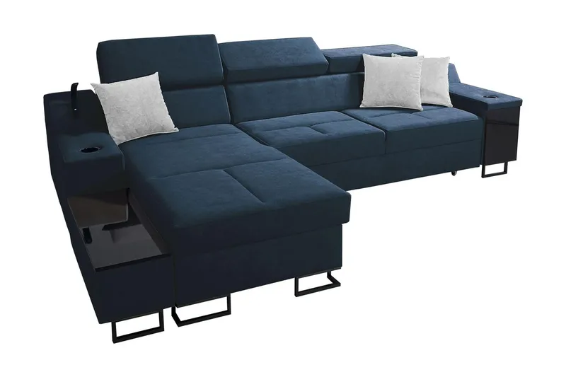 Seginus Bäddsoffa m. Divan Förvaring 3-sits 226x127 - Blå (Art.nr 1592733) — Blå