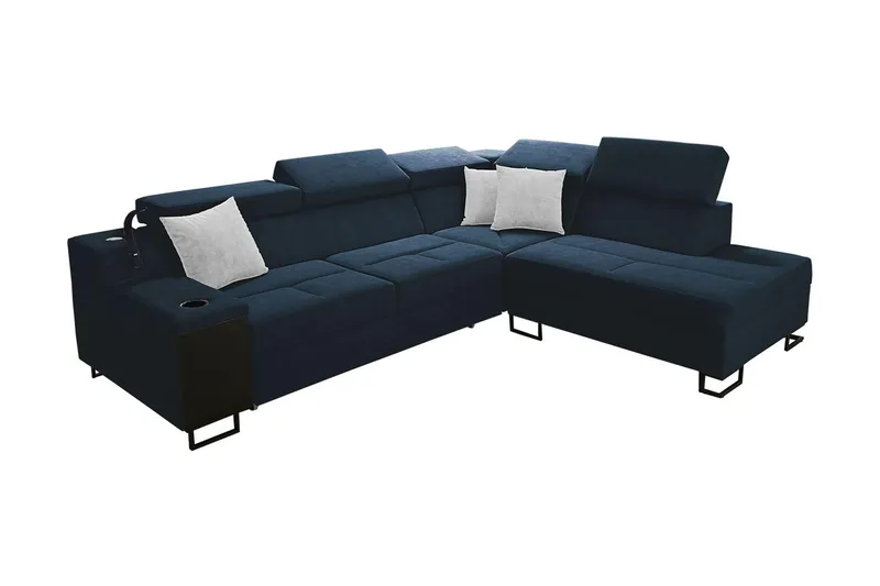 Seginus Bäddsoffa m. Schäslong 3-sits 210x127 - Blå (Art.nr 1592788) — Blå