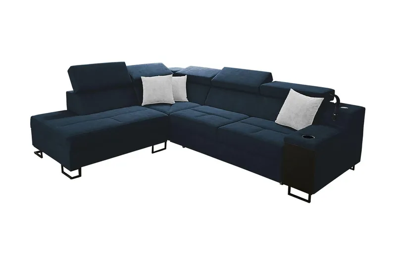 Seginus Bäddsoffa m. Schäslong 3-sits 210x127 - Blå (Art.nr 1592719) — Blå