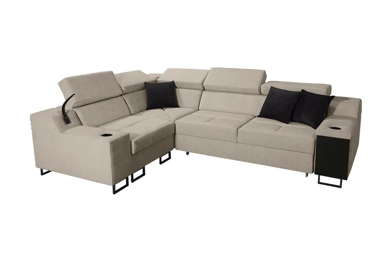 Seginus Hörnbäddsoffa 4-sits 210x127 - Beige (Art.nr 1592707) — Beige