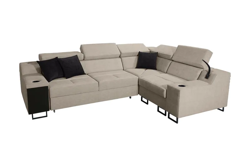 Seginus Hörnbäddsoffa 4-sits 210x127 - Beige (Art.nr 1592673) — Beige
