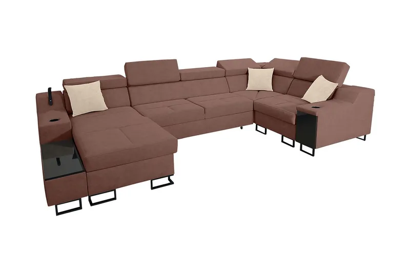 Seginus Hörnbäddsoffa m. Divan 5-sits 268x127 - Rosa (Art.nr 1592713) — Rosa