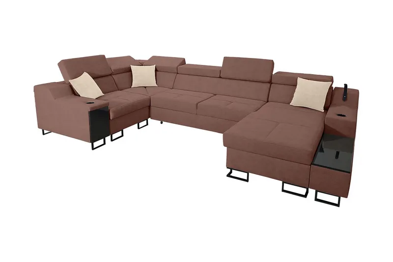 Seginus Hörnbäddsoffa m. Divan 5-sits 268x127 - Rosa (Art.nr 1592662) — Rosa