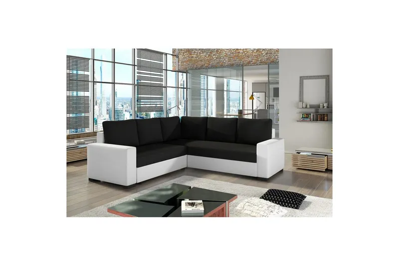 Sektion Eltap Canis 235x235x89 cm - Sawana 14, Soft 17, Svart, Vit — Sawana 14, Soft 17, Svart, Vit