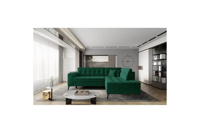 Sektion Eltap Lanvin 260x210x93 cm - Lukso 35, Mörkgrön, Höger — Lukso 35, Mörkgrön, Höger