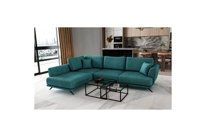 Sektion Eltap Larde 286x191x90 cm - Borneo 38, Grön, Vänster — Borneo 38, Grön, Vänster