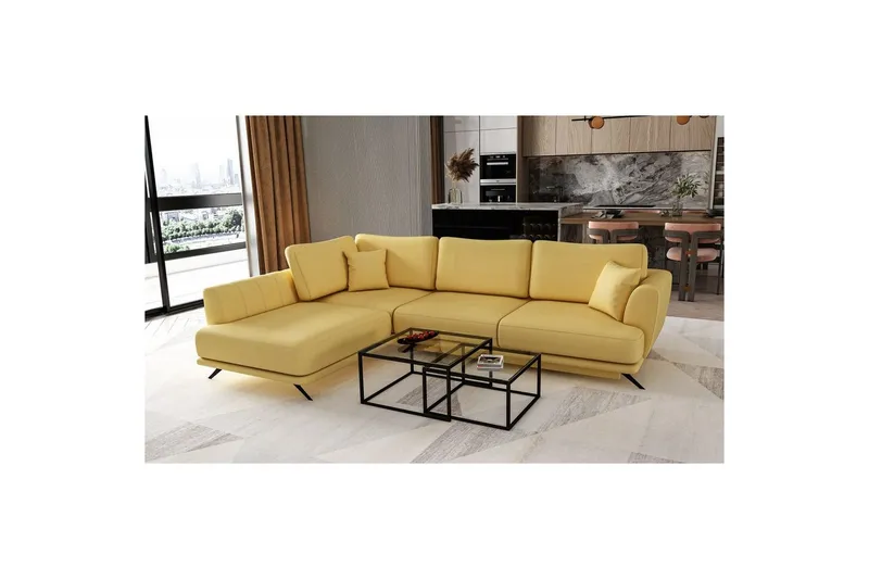 Sektion Eltap Larde 286x191x90 cm - Savoi 45, Gul, Vänster — Savoi 45, Gul, Vänster