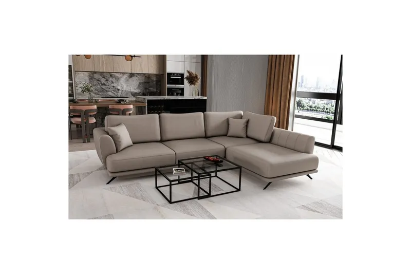 Sektion Eltap Larde 286x191x90 cm - Savoi 7, Beige, Höger — Savoi 7, Beige, Höger